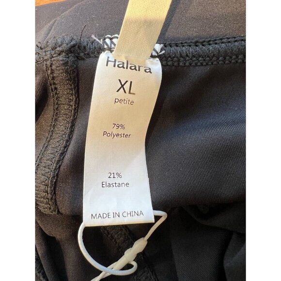 Halara High Waisted Side Pocket Pants sz XL Petite Black Straight Wide Leg Work - Picture 7 of 8